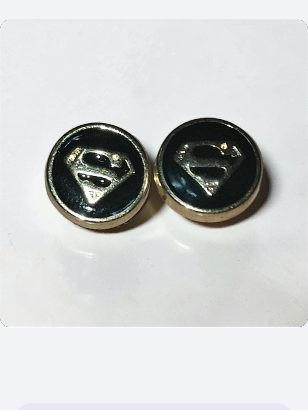 Superman Logo Stud Earrings - Black and Gold